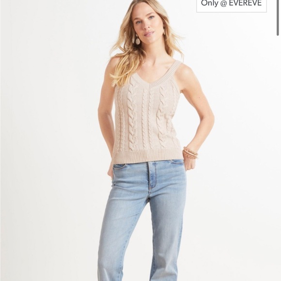 Evereve Maeve Cable Tank size XS in navy - Picture 4 of 5